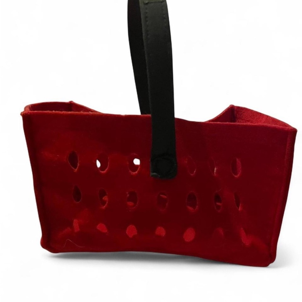 Red felt shopping basket purse